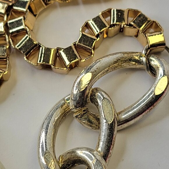 Vintage Gold and Silver tone Pendant Necklace - Picture 5 of 13